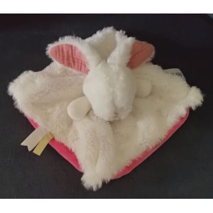 'DOUDOU LAPIN BLANC ROSE LITCHI Babynat Baby nat - Occasion