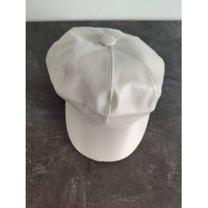 Chic Et &Eacute;l&eacute;gant B&eacute;ret Cr&egrave;me En Simili Cuir Pour Femme - Occasion