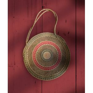 Grand sac panier cabas vintage osier tressé - Occasion