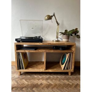 Meuble En Bois Pour Tourne-Disque Et Rangement Vinyles ¿ Fait Main En Bois Massif, Idéal Pour Salon - Occasion
