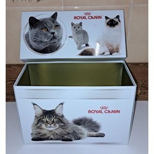 boite herm&eacute;tique Royal Canin &agrave; croquettes chien chat poubelle en m&eacute;tal 22 cm X 10 cm et 14 cm de hauteur &eacute;levage chiot chaton mat&eacute;riel professionnel &eacute;leveur collection - Occasion