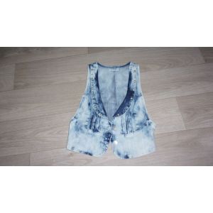 Veste Boléro En Jean Apart Délavé Clouté - Occasion