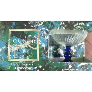 Verre Luminarc Vintage Pied Bleu - Occasion