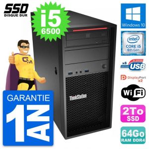 PC Tour Lenovo ThinkStation P320 Intel i5-6500 RAM 64Go SSD 2To Windows 10 Wifi - Occasion