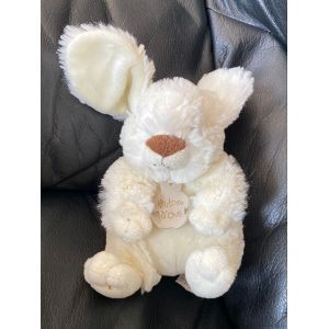 Peluche doudou lapin blanc histoire d ours 18cm - Occasion
