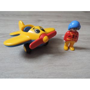 Playmobil 1.2.3 – Le Pilote Et Son Avion - Occasion