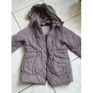 Doudoune Fille À Capuche Amovible 6 Ans - Gris Rosé - Occasion