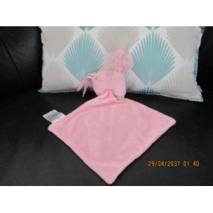 Doudou Licorne Rose Avec Son Mouchoir Mots D'enfants Siplec - Occasion