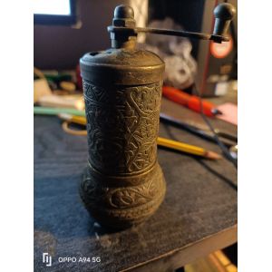 Acar Moulin &agrave; poivre turc rechargeable , moulin &agrave; poivre avec manivelle, moulin &agrave; &eacute;pices (argent vieilli) - Occasion