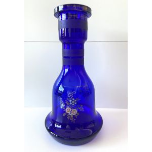 Atypique Gros Vase Photophore Verre &Eacute;pais Bleu Cobalt D&eacute;coratif Narguil&eacute; Perse - Occasion