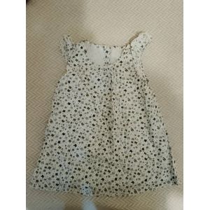 Robe Blanche Fleurs Bleues 18 Mois. - Occasion