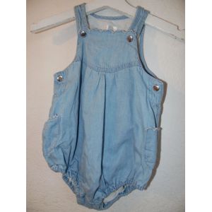 Jolie Salopette Courte Bouffante En Jean Bébé Fille Taille 12 Mois Idée Cadeau - Occasion