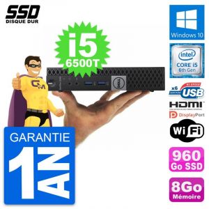 Mini PC Dell OptiPlex 3040 Micro i5-6500T RAM 8Go SSD 960Go HDMI Windows 10 Wifi - Occasion
