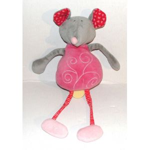 Doudou Souris Grise Rose Musicale Sigikid - Occasion