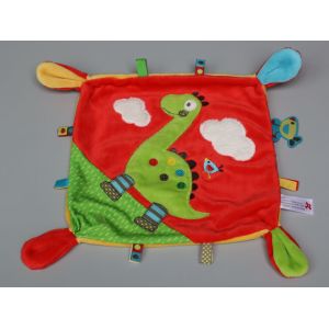 Doudou Dinosaure Dragon Plat Rouge Vert Nicotoy - Occasion