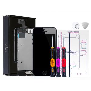 Trop Saint® Écran Pour Iphone Se (2016) Noir - Kit De Réparation Premium Complet Avec Notice, Tapis De Repérage Magnetique Et Outils - Occasion