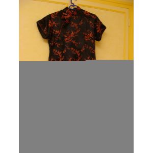 Robe Chinoise Noire Et Rouge - Occasion