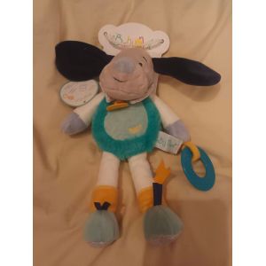 Doudou Babynat Baby Nat Chien Pepin Pantin Activite Bn0449 Bn 0449 27cm Pouet - Occasion