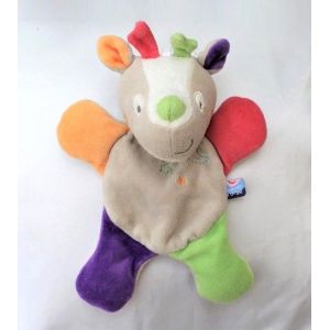 Doudou Peluche Plat Rennes Gris Orange Vert Blanc Violet Sucre D'Orge - Occasion