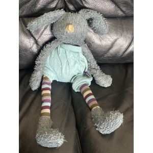 DOUDOU LAPIN BLEU LA BANDE &Agrave; POLO MOULIN ROTY 40CM - Occasion