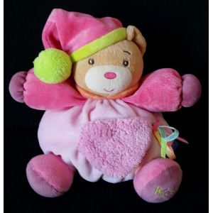 Doudou Boule Ours Pop Rose Fushia Coeur Avec Miroir Kaloo - Occasion