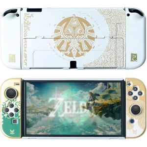 Zelda Switch Oled Coque, Protection Coque Switch Oled Zelda Tears Of The Kingdom, Coque Rigide Accessoires Etui Pour Switch Oled Joycon Et Console, Dockable (Coque Blanc Pour Switch Oled) - Occasion