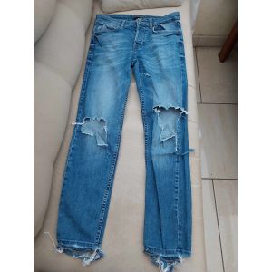 Jean Trou&eacute; Taille 38 Braguette Boutons Marque Zara Man Tbe - Occasion