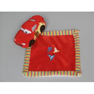 Doudou Voiture Mouchoir Cônes Rouge Jaune Bleu Cars Flash Mcqueen Nicotoy Disney - Occasion