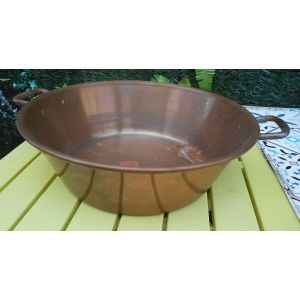 Ancienne Grande Bassine À Confiture En Cuivre Massif, Très Bon État Pas Servi. - Occasion