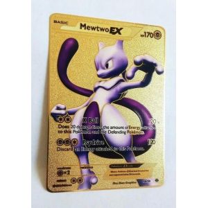 &#11088;Carte Pokémon Mewtwo Ex Full Art En Métal Gold Doré&#11088; - Occasion
