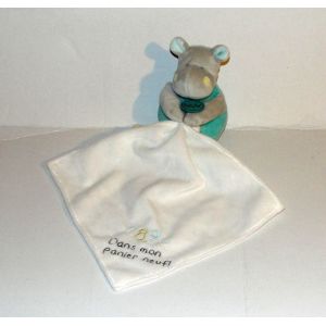 Doudou Hippopotame Basile 7 8 9 Dans Mon Panier Baby Nat Peluche Hippo Gris Bleu - Occasion