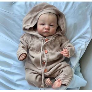 Poupée Reborn Garçon Yeux Ouvert Réaliste Nouveau-né Vrai Poupée De Bébé 45cm - Occasion