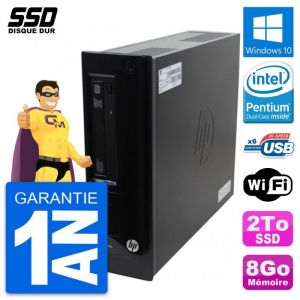 PC HP Pro 3300 SFF Intel Pentium G630 RAM 8Go SSD 2To Windows 10 Wifi - Occasion