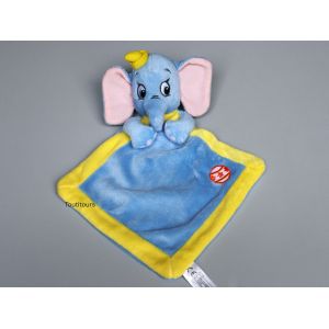 Doudou Dumbo mouchoir bleu jaune Disney Nicotoy - Occasion