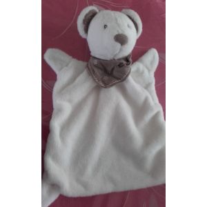 Doudou Plat Ours Blanc Avec Bandana Nicotoy Simba Dickie - Occasion