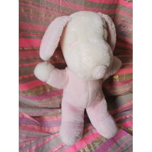 Doudou Peluche Snoopy Blanc Rose Pâle United Syndicate 1968 - Occasion