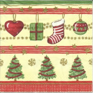 Lot de 2 serviettes d&eacute;co papier: Objets de No&euml;l - Occasion