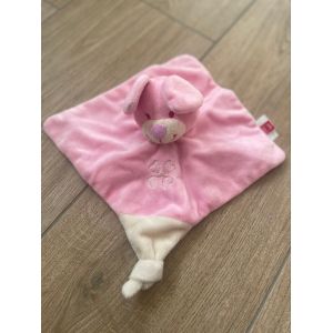Doudou lapin rose tex baby conejo tr&egrave;fle fleur peluche - Occasion