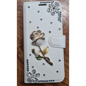 Etui Portefeuille Samsung Galaxy S9 Blanc Avec Strass - Occasion