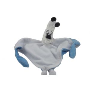 Doudou Parc Asterix Idefix Chien Plat Blanc Et Bleu - Occasion