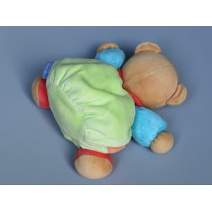 Doudou ours Kaloo vert bleu crocodile orange beige - Occasion