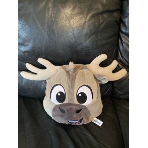 Coussin Sven La Reine des Neiges Disney Frozen 2 peluche visage renne marron 24*24cm - Occasion