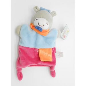 Doudou Marionnette Petits Secrets Coucou Doudou Et Compagnie Dc2784 Dc 2784 Ane Poney Cheval Hippopotame Foulard Bleu Rouge Etoile Orange - Occasion