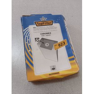 10 sacs sac aspirateur papier poussi&egrave;re topfilter top filter 923 no.:923 chromex akiba Tornado eup100d eup100de eup 100 d de electronic 6000 mini compact ch283 ch284 ch285 ch958 ch960 ch 283 284 285 - Occasion