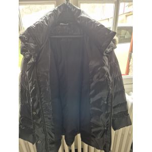 Doudoune Matelass&eacute;e Caroll Femme Avec Capuche Fourrure Amovible Boutons Pressions Couleur NoireTaille L - Occasion