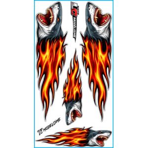 Planche Stickers Flammes Requin - Occasion