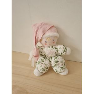 Doudou Poup&eacute;e De Chiffon Rose Verte Blanche Corolle - Occasion