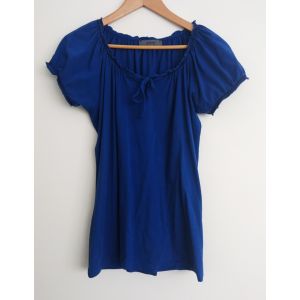 Blouse T Shirt Bleu À Lacet. Zalando. Coton. Elasthanne. Taille 42 - Occasion
