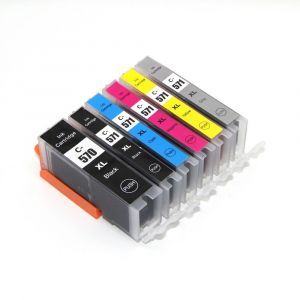 Cartouche d'encre 6 couleurs PGI-570 CLI-571, Compatible avec Canon MG7750 MG7751 MG7752 MG7753 TS9050 TS9055 TS8050 TS8051 TS8052 TS8053 - Occasion