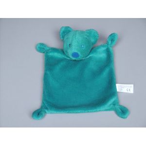 Doudou ours plat bleu turquoise Simba Toys - Occasion